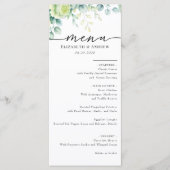 Eucalyptus Rozen | Elegante Boho groen bruiloft Menu (Voorkant)