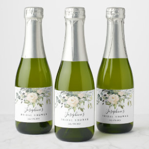 Eucalyptus Rozen Mini Mousserende Wijnflesetikette Sparkling Wijnetiket