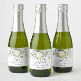 Eucalyptus Rozen Mini Mousserende Wijnflesetikette Sparkling Wijnetiket