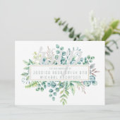 Eucalyptus RSVP kaart - Tekst beide zijden (Staand voorkant)