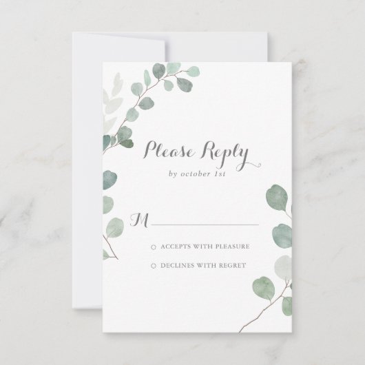 Eucalyptus RSVP vert minimaliste (Devant)