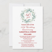 Eucalyptus Ruby 40th Wedding Jubileum Foto Kaart (Voorkant)