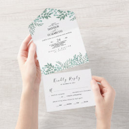 Eucalyptus Rustic All In One Wedding Uitnodigen Le Uitnodiging