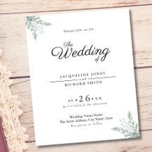 Eucalyptus Rustic Budget Chic Wedding Uitnodiging