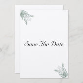 Eucalyptus Rustic Eco Friendly Kraft Save the Date Kaart (Voorkant / Achterkant)