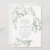 Eucalyptus Rustic Elegant Modern QR Code Wedding Kaart (Voorkant)