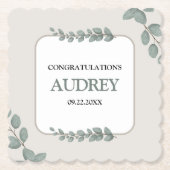 Eucalyptus Rustic Floral Baby Shower Kartonnen Onderzetters (Voorkant)