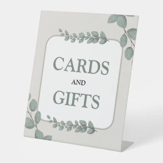 Eucalyptus Rustic Floral Baby Shower Reclamebord Met Voetstuk