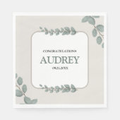Eucalyptus Rustic Floral Baby Shower Servet (Voorkant)