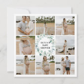 Eucalyptus Rustic Foto QR Code Baby shower Kaart (Achterkant)