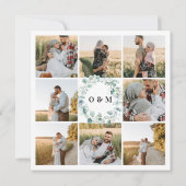 Eucalyptus Rustic Foto QR Code Vrijgezellenfeest Kaart (Achterkant)