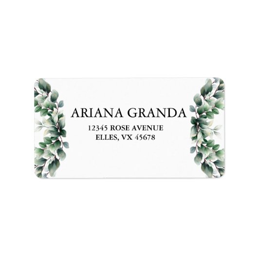 Eucalyptus Rustic Greenery Adres Etiket (Voorkant)