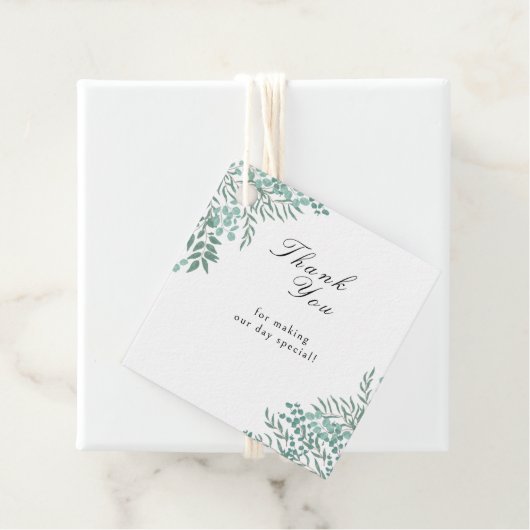 Eucalyptus Rustic Greenery Bedankjes Labels (In situ)