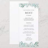 Eucalyptus Rustic Greenery Carte Mariage Menu (Devant / Derrière)