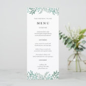 Eucalyptus Rustic Greenery Carte Mariage Menu (Debout devant)
