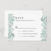 Eucalyptus Rustic Greenery RSVP Kaartje (Voorkant / Achterkant)