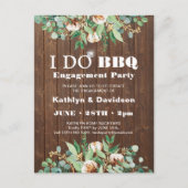 Eucalyptus Rustic Photo Engagement BBQ Invitation (Devant)