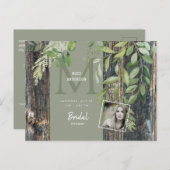 Eucalyptus Rustic Photo Sage Vrijgezellenfeest Uitnodiging Briefkaart (Voorkant / Achterkant)