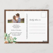 Eucalyptus Rustic Photo Verloving BBQ Uitnodiging (Achterkant)