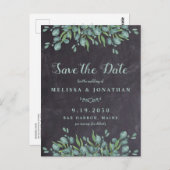 Eucalyptus Rustic QR Code Huwelijk Datum Reservere Briefkaart (Voorkant / Achterkant)