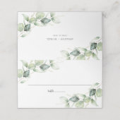 Eucalyptus Rustic Script Groene Huwelijkstafel (Buitenkant ongevouwen)
