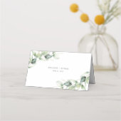 Eucalyptus Rustic Script Groene Huwelijkstafel (Achterkant)
