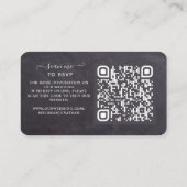 Eucalyptus Rustic Slate Wedding QR-code RSVP Informatiekaartje (Achterkant)