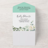 Eucalyptus rustiek groen bruiloft all in one uitnodiging (Buitenkant)