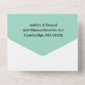 Eucalyptus rustiek groen bruiloft all in one uitnodiging (Achterkant)