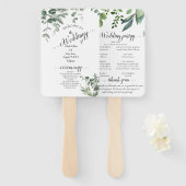 Eucalyptus rustiek groen bruiloft handwaaier (Voorkant en achterkant)