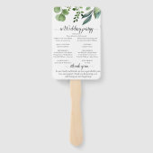 Eucalyptus rustiek groen bruiloft handwaaier (Achterkant)