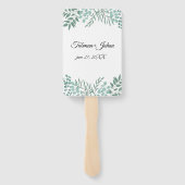 Eucalyptus rustiek groen bruiloft handwaaier (Achterkant)