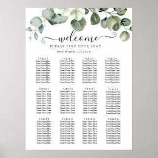 Eucalyptus rustiek groen bruiloft poster