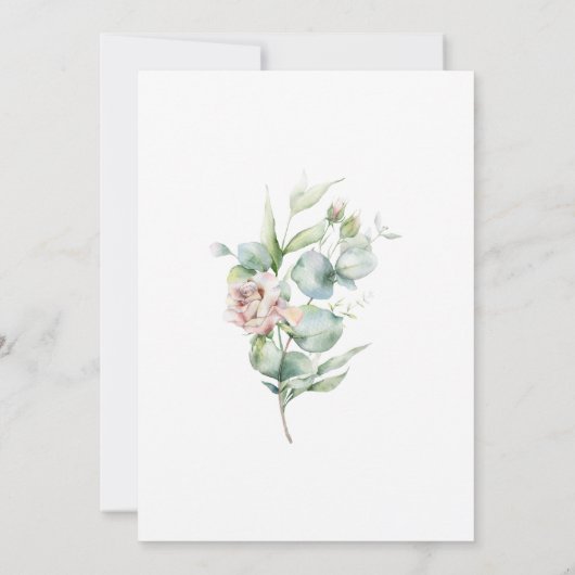 Eucalyptus rustiek groen bruiloft save the date (Achterkant)