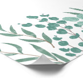 Eucalyptus rustiek groen bruiloft teken poster (Hoek)