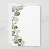 Eucalyptus rustieke botanische groen bruiloft kaart (Achterkant)