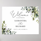 Eucalyptus Rustique Affiche de bienvenue Mariage (Devant)