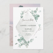 Eucalyptus Rustique Enregistrer La Carte Date (Devant / Derrière)