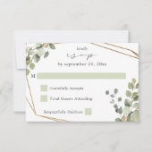 Eucalyptus rustique et cadre or no Repas RSVP V2 (Devant)