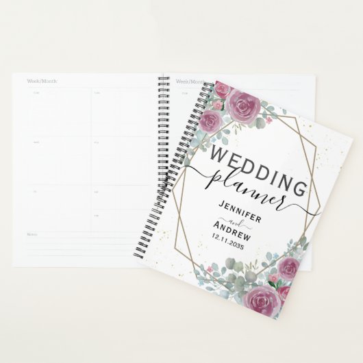 Eucalyptus rustique et Wedding planner Floral Rose (Devant avec enveloppe)