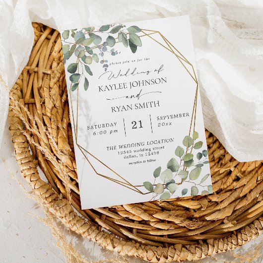 Eucalyptus rustique & Faire-part de mariage de tra