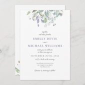 Eucalyptus Rustique Faire-part de mariage de verdu (Devant / Derrière)