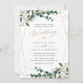 Eucalyptus Rustique Faire-part de mariage or (Devant)