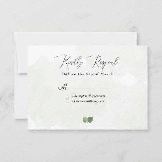 Eucalyptus Rustique Feuilles mariage RSVP C (Devant)