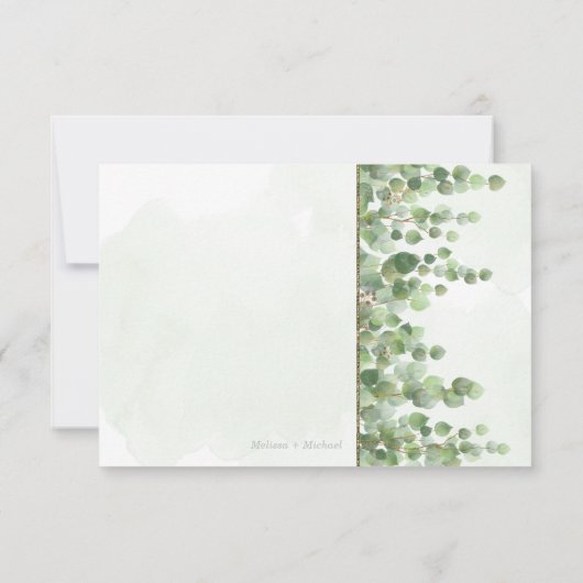 Eucalyptus Rustique Feuilles mariage RSVP C (Dos)