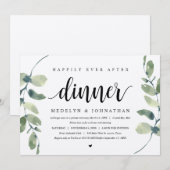 Eucalyptus Rustique, Invitation à Dîner de Mariage (Devant / Derrière)