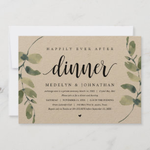 Eucalyptus Rustique, Invitation à Dîner de Mariage
