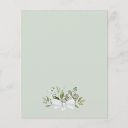 Eucalyptus rustique & Mariage Budget Vert Menu (Dos)