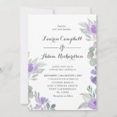 Eucalyptus Rustique Purple Floral Faire-part de ma (Devant)