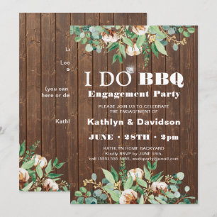 Eucalyptus Rustisch Hout I DO Verloving Uitnodigin Feestdagenkaart